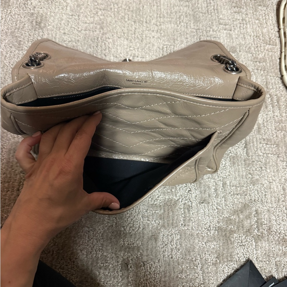 Yves Saint Laurent Taupe Quilted Leather Bag - Picture 9 of 13